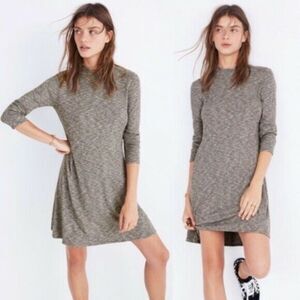 MADEWELL grey ribbed city-block mock-neck dress